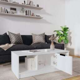 Berkfield Stylish Coffee Table White 102X50X36 Cm Engineered Wood - thumbnail 7