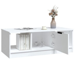 Berkfield Stylish Coffee Table White 102X50X36 Cm Engineered Wood - thumbnail 6