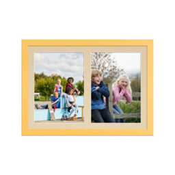 AK Frames 20X14 Mustard Yellow Modern Multi Photo Frame With Ivory Mount - Holds 2 Apertures (2X) A4 Photos - thumbnail 1