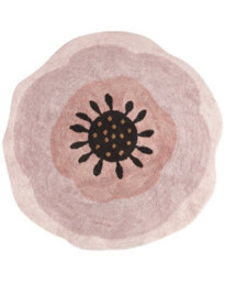 Wyld And Coco Pink Cotton Round Rug 140Cm - Boho Flower Design For Kids Rooms And Play Areas - thumbnail 1
