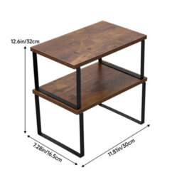 Living And Home Black And Brown Set Of 2 Stackable Kitchen Spice Storage Racks Countertop Shelves - thumbnail 5