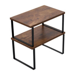 Living And Home Black And Brown Set Of 2 Stackable Kitchen Spice Storage Racks Countertop Shelves - thumbnail 2
