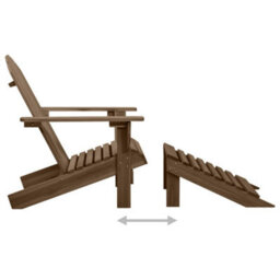 Berkfield Garden Chair With Ottoman Wood Brown - thumbnail 7