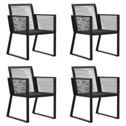 Berkfield 5 Piece Outdoor Dining Set Pvc Rattan Black - thumbnail 6
