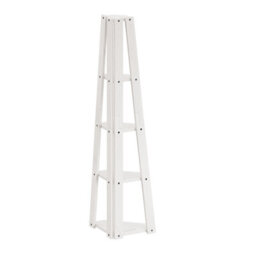 Mercers Furniture Corona White Corner Ladder Bookcase Open Leaning Shelving Display Unit Solid Wood Mexican Pine Wooden - thumbnail 4