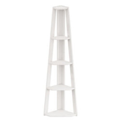 Mercers Furniture Corona White Corner Ladder Bookcase Open Leaning Shelving Display Unit Solid Wood Mexican Pine Wooden - thumbnail 3