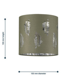 First Choice Lighting Fern - Sage Green Cut Out 15.5Cm Table Lamp Shade - thumbnail 4