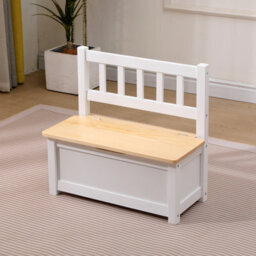 Furniturehmd 2 In 1 Wooden Toy Box, Kids Storage Bench, Toy Chest With Safety Rod - thumbnail 2