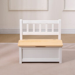 Furniturehmd 2 In 1 Wooden Toy Box, Kids Storage Bench, Toy Chest With Safety Rod - thumbnail 1
