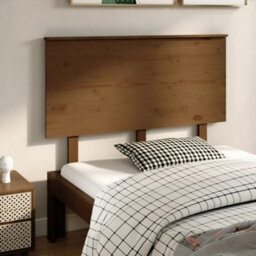 Berkfield Bed Headboard Honey Brown 124X6X82.5 Cm Solid Wood Pine - thumbnail 1