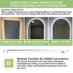 Maerts-E 500mm Round Led Bathroom Mirror With Demister 3 Light Colors Dimmable Wall Switch / Touch Sensor Control - thumbnail 2