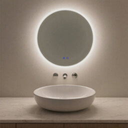 Maerts-E 500mm Round Led Bathroom Mirror With Demister 3 Light Colors Dimmable Wall Switch / Touch Sensor Control