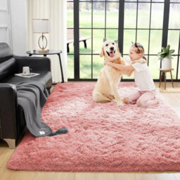 Ameha Fluffy Shaggy Rug For Bedroom & Living Room Carpet Non Slip Soft Thick Pile Comfort Modern 120X170 Cm Pink Area Rugs - thumbnail 2