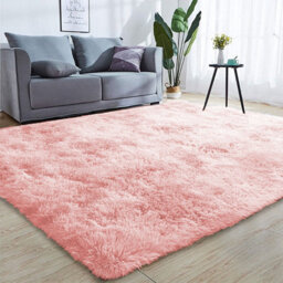 Ameha Fluffy Shaggy Rug For Bedroom & Living Room Carpet Non Slip Soft Thick Pile Comfort Modern 120X170 Cm Pink Area Rugs