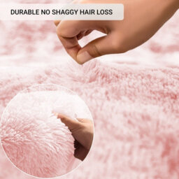 Ameha Fluffy Shaggy Rug For Bedroom & Living Room Carpet Non Slip Soft Thick Pile Comfort Modern 120X170 Cm Pink Area Rugs - thumbnail 3
