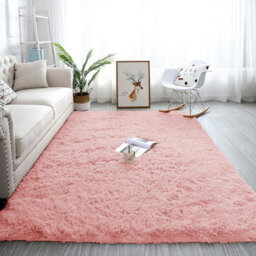 Ameha Fluffy Shaggy Rug For Bedroom & Living Room Carpet Non Slip Soft Thick Pile Comfort Modern 120X170 Cm Pink Area Rugs - thumbnail 5