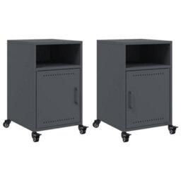 Berkfield Bedside Cabinets 2 Pcs Anthracite 36X39X59 Cm Steel - thumbnail 2