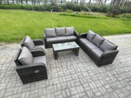 Fimous Patio Garden Furniture Sets Wicker 8 Seater Outdoor Rattan Furniture Sofa Sets With Coffee Table Reclining Chair - thumbnail 2