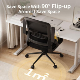 Onemill Executive Office Chair With Padded Seat Cushion, Flip-Up Armrest And Lumbar Support For Home Or Office Use - thumbnail 4