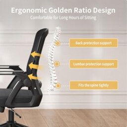 Onemill Executive Office Chair With Padded Seat Cushion, Flip-Up Armrest And Lumbar Support For Home Or Office Use - thumbnail 5