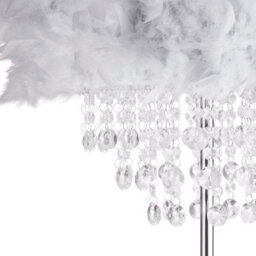 Happy Homewares Modern Chandelier Style Grey Feather Floor Lamp With Waterfall Drops - thumbnail 2