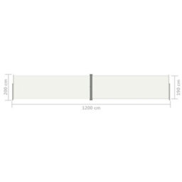 Berkfield Retractable Side Awning Cream 200X1200 Cm - thumbnail 8