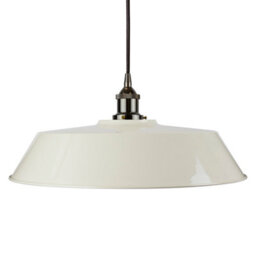Clay White Large Chancery Painted Dome Pendant Light With Black Nickel Lamp Holder And Black Round Cable - Se Home - thumbnail 1