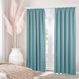 Deconovo Blackout Pencil Pleat Curtains Thermal Insulated Curtains Blackout Curtains For Bedroom Sky Blue W55 X L96 Inch 2 Panels - thumbnail 5
