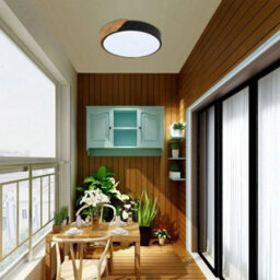 Modern Led Ceiling Light Fixture Black Minimalist 24W 6500K Round Lamp Bedroom - thumbnail 3