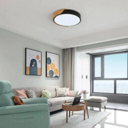 Modern Led Ceiling Light Fixture Black Minimalist 24W 6500K Round Lamp Bedroom - thumbnail 4