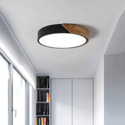Modern Led Ceiling Light Fixture Black Minimalist 24W 6500K Round Lamp Bedroom - thumbnail 1