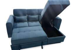 Interior Emporium Ie Luca Corner Sofa Bed With Storage - Velvet Sofa - Universal Side Sofa Bed - Left/right Sofa ( Blue ) - thumbnail 3