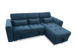 Interior Emporium Ie Luca Corner Sofa Bed With Storage - Velvet Sofa - Universal Side Sofa Bed - Left/right Sofa ( Blue ) - thumbnail 4