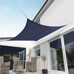 Kookaburra 3.6M Square Waterproof Blue Garden Patio Sun Shade Sail Canopy 98% Uv Block With Free Rope - thumbnail 2