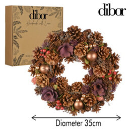 Dibor Traditional Melrose Matching Pre-Lit Decorative Christmas Wreath And Garland Set - thumbnail 6