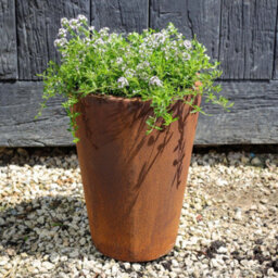 London Stone Corten Steel Tapered Cylinder Planter - W 300 X H 400 X D 200mm - thumbnail 2