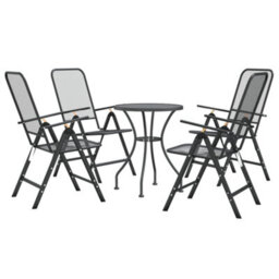 Berkfield 5 Piece Garden Dining Set Expanded Metal Mesh Anthracite - thumbnail 3