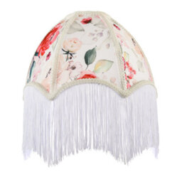 Happy Homewares 1920S Vintage Lamp Shade With Pastel Pink And Green Floral Decoration