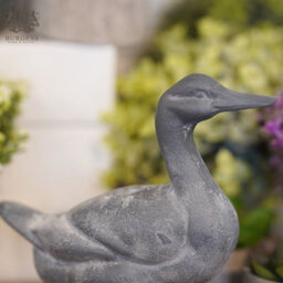 Burgess Cast Iron Duck Lead Finish Metal Statue Animal Home Garden Ornament Sculpture - thumbnail 3