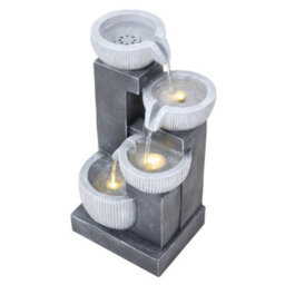 Living And Home 4-Tier Solar Powered Water Fountain With Modern Minimalist Design Outdoor Gardening Decor 47Cm(H) - thumbnail 3