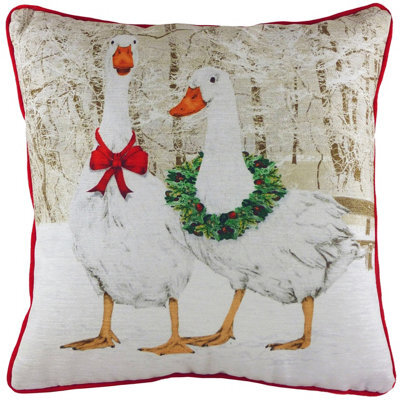 Evans Lichfield Goosie Velvet Chenille Printed Feather Filled Cushion - image 1