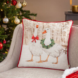 Evans Lichfield Goosie Velvet Chenille Printed Feather Filled Cushion - thumbnail 4