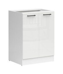Impact Furniture Kitchen Base Unit Cabinet 600mm Cupboard Chalk White Gloss Storage 2 Door Junona - thumbnail 4