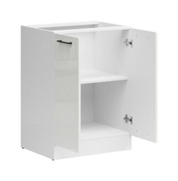 Impact Furniture Kitchen Base Unit Cabinet 600mm Cupboard Chalk White Gloss Storage 2 Door Junona - thumbnail 5