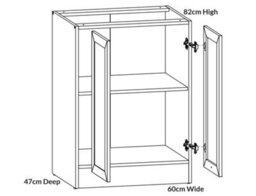 Impact Furniture Kitchen Base Unit Cabinet 600mm Cupboard Chalk White Gloss Storage 2 Door Junona - thumbnail 8