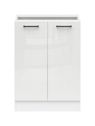 Impact Furniture Kitchen Base Unit Cabinet 600mm Cupboard Chalk White Gloss Storage 2 Door Junona - thumbnail 6