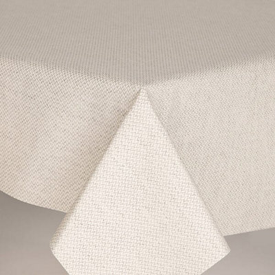 Doreen Preston & Son Catalonia Herringbone Natural Acrylic Tablecloth 137X230Cm