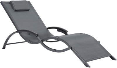 Jarder Lucia Grey Lightweight Aluminium Folding Sun Lounger - image 1