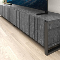 "Avf Ridgewood 2.28M Tv Stand With Drop Door, For Tvs Up To 100"" - Rustic Black Grain" - thumbnail 4