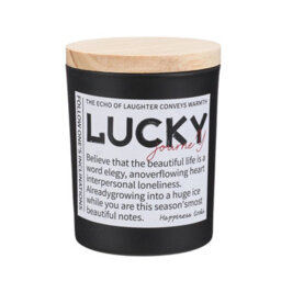 Living And Home Black Glass Cup Soy Wax Oud Rose Scented Candle With Wooden Lid, 22-Hour Burn - thumbnail 1